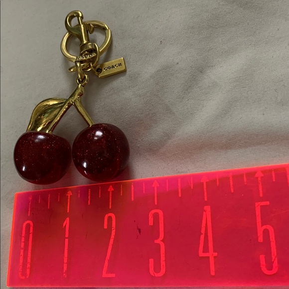 NEW! ✨ Red Cherry 🍒 Keychain with Brushed Gold Details - Picture 4 of 4